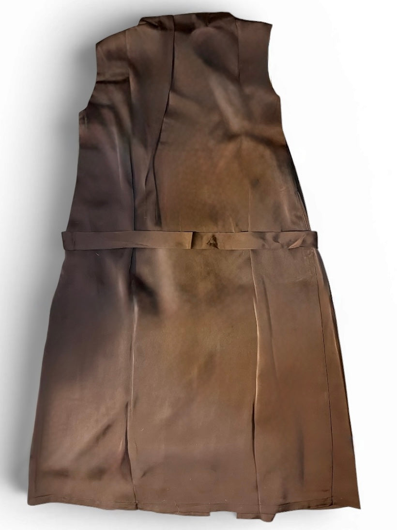 Pleated Midi Dress With Belt
