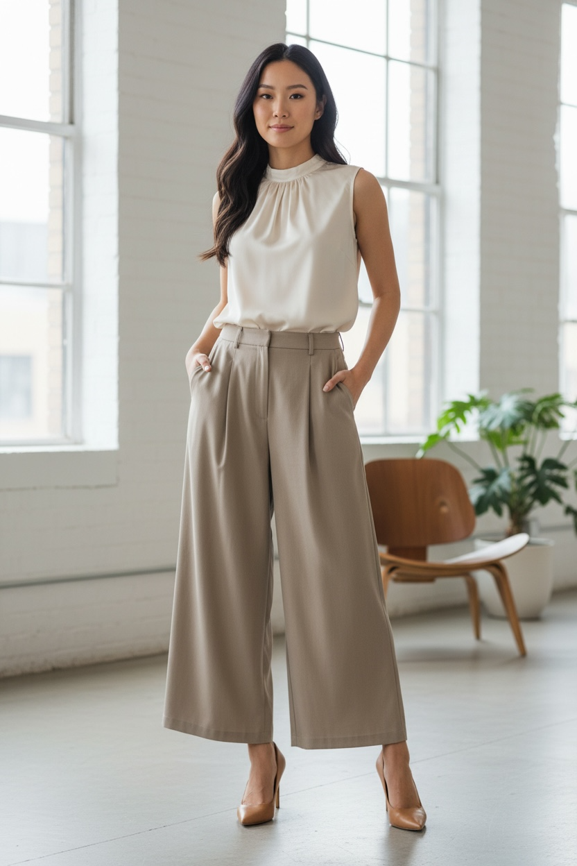 Asymmetric Detail Two Button Trousers/Pants